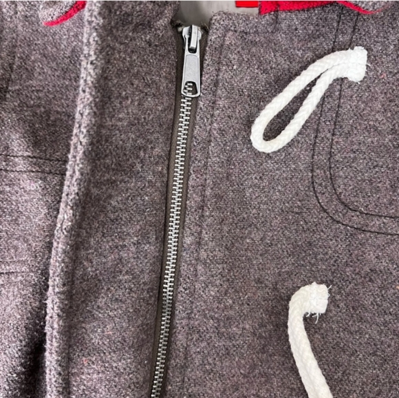 Old Navy Wool Blend Colorblock PeaCoat in Brown & Red Women's Size Medium - Picture 2 of 12